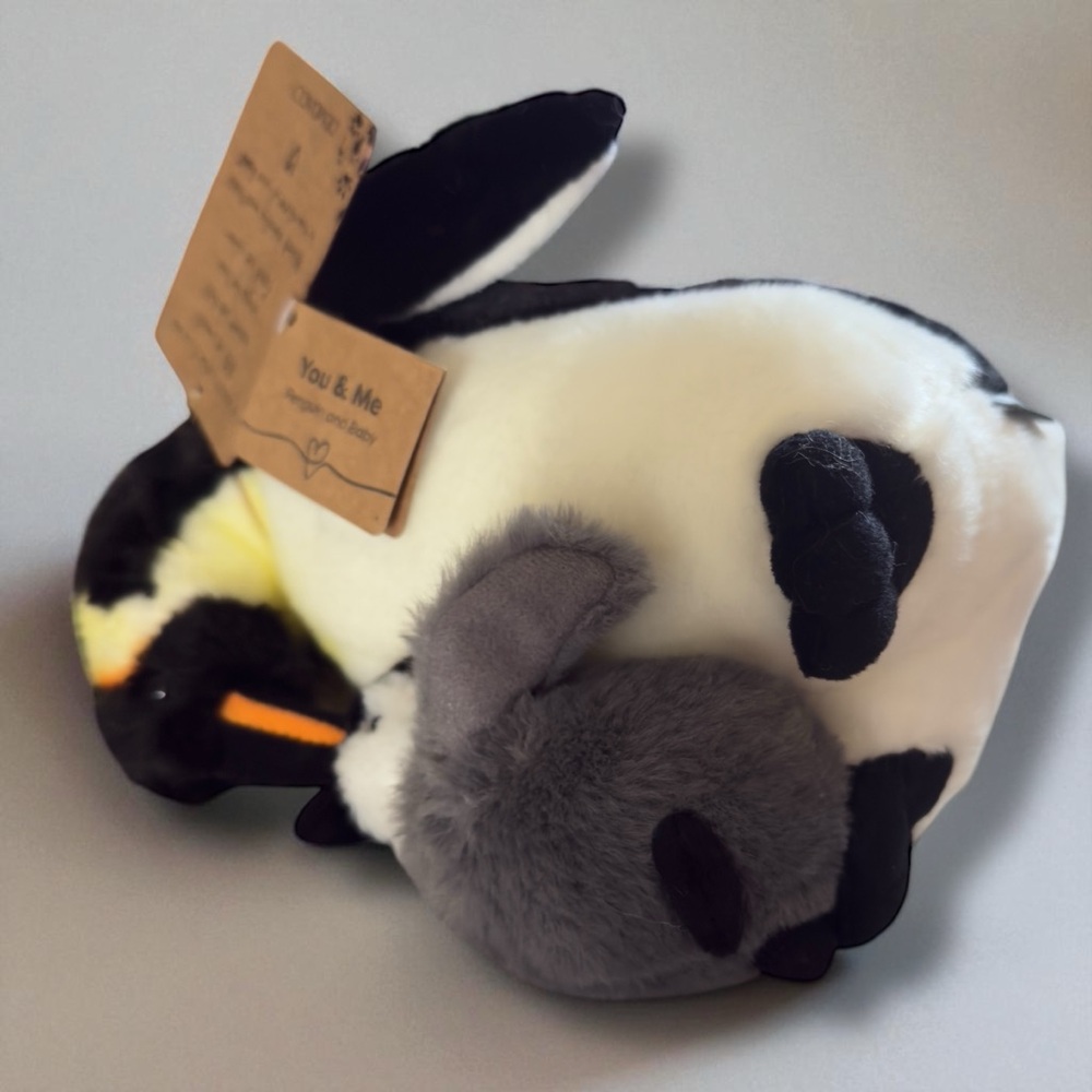 DEMDACO 9” Cuddly, Soft Plush Toy Stuffed Animal Mother & Baby Penguin NWT - Picture 3 of 9